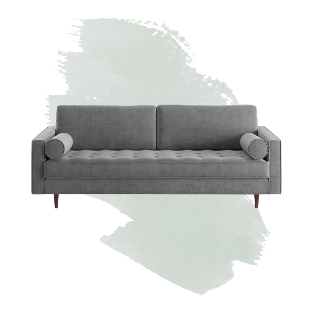 Derry Velvet 84" Square Arm Sofa