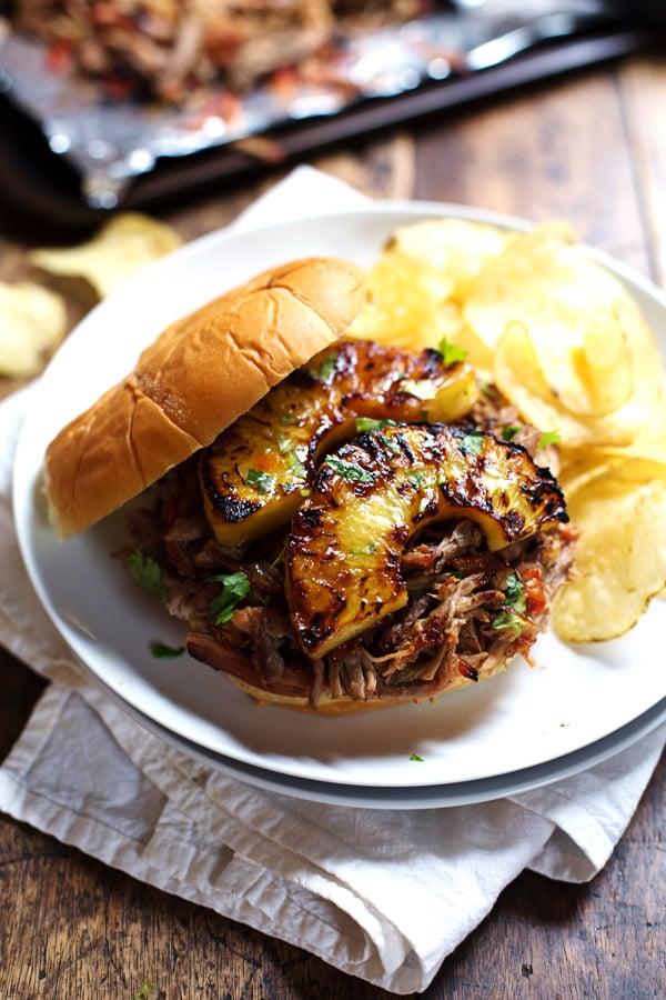 SlowCooker Pork Sandwiches With Grilled Pineapple Summer SlowCooker