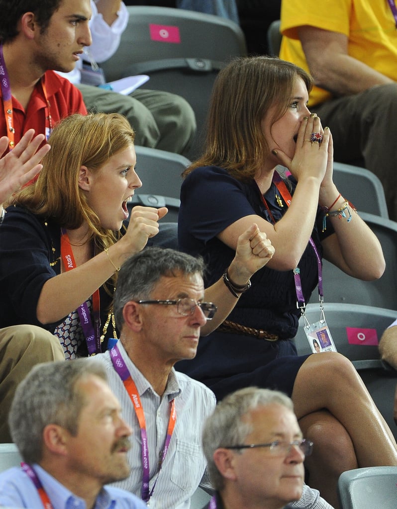 On day six, sisters Princesses Beatrice and Eugenie rooted for Team GB at the track cycling race. On day six, sisters Princesses Beatrice and Eugenie rooted for Team GB at the track cycling race.