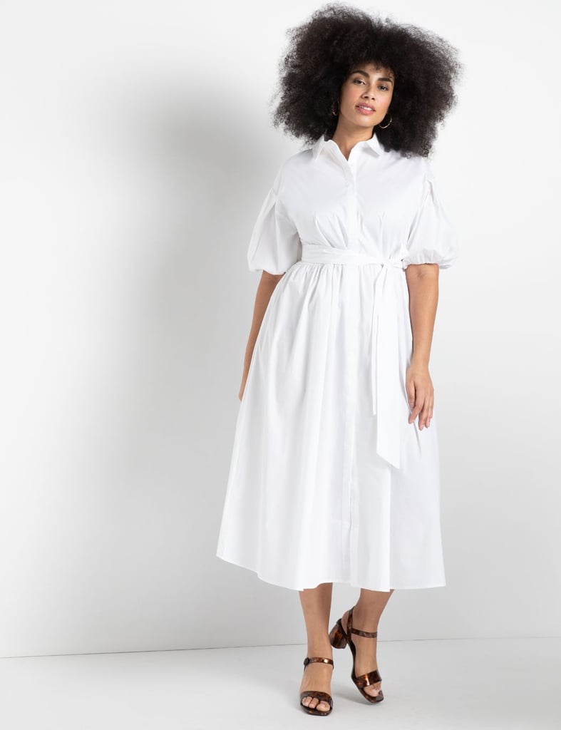 Eloquii Puff Sleeve Button Down Dress