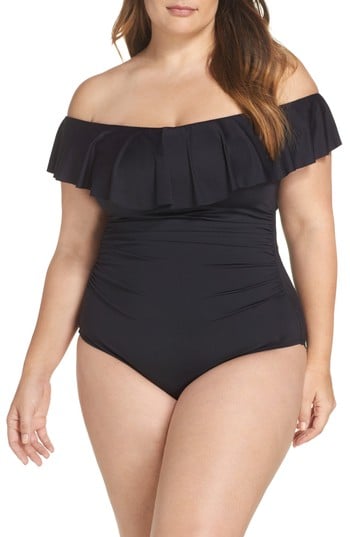 off-the-shoulder one-piece