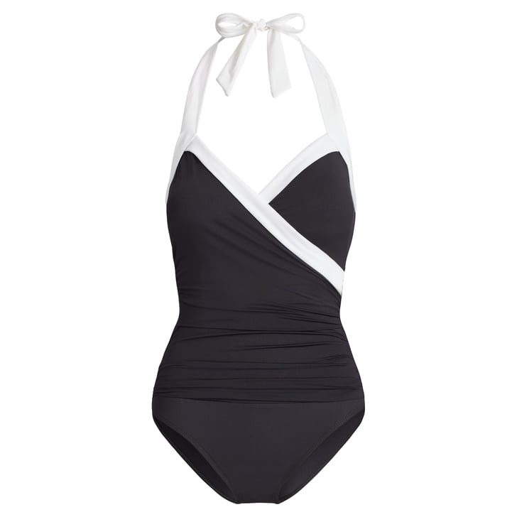 Lauren Ralph Lauren Slimming Halter Swimsuit | Elizabeth Olsen's Black ...