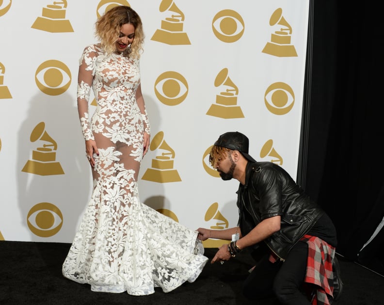 Beyoncé in Michael Costello at the 2014 Grammys