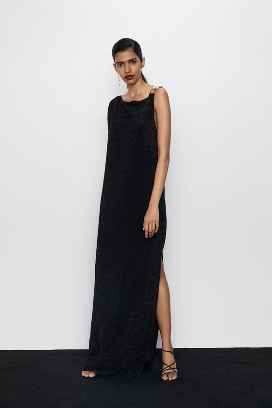 Zara Limited Edition Dress With Metallic Thread