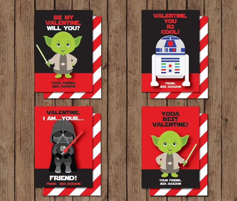 Yoda, R2-D2, and Darth Vader Valentines