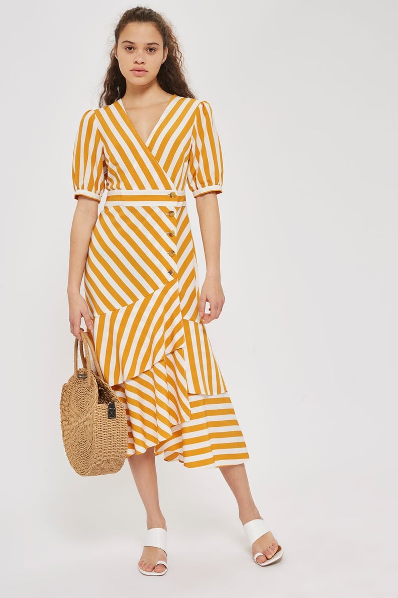 Topshop Cutabout Stripe Midi Dress