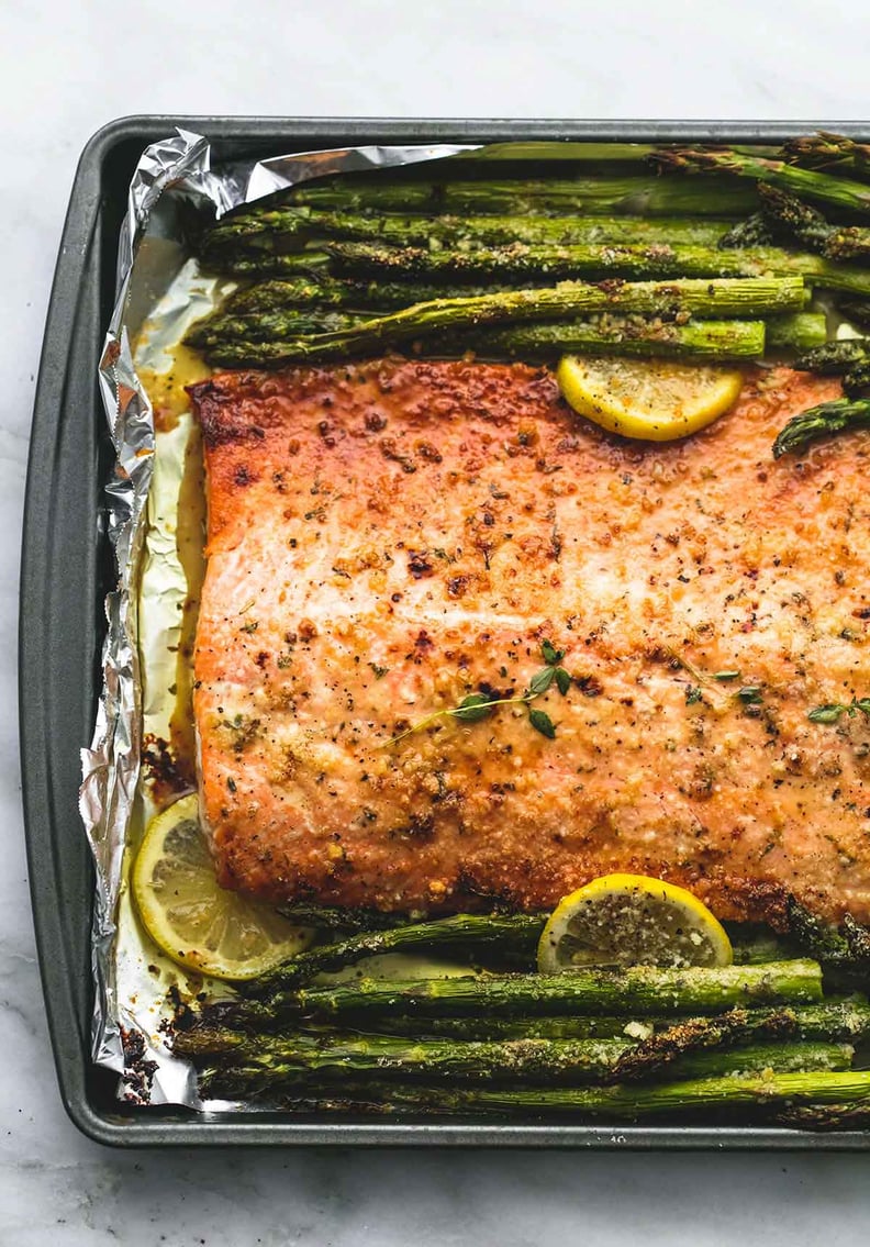 Baked Lemon Parmesan Salmon and Asparagus in Foil