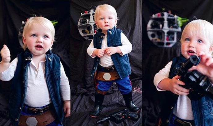 Han Solo From Star Wars This Little Boy Dressed Up In Homemade Halloween Costumes Will Be Your New Obsession Popsugar Family Photo 30