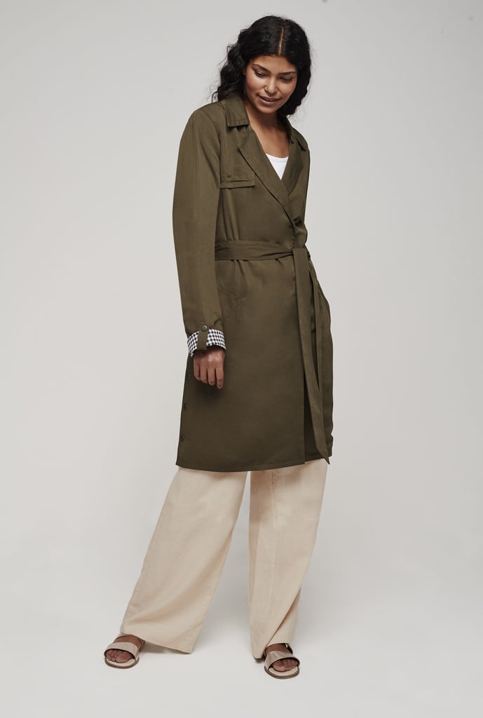 Long Tall Sally Gingham Lined Trench Coat