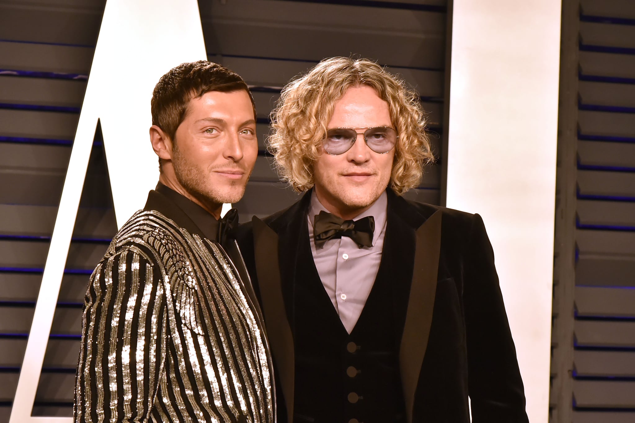 BEVERLY HILLS, CALIFORNIA - FEBRUARY 24: Peter Dundas and Evangelo Bousis attend the 2019 Vanity Fair Oscar Party at Wallis Annenberg Center for the Performing Arts on February 24, 2019 in Beverly Hills, California. (Photo by David Crotty/Patrick McMullan via Getty Images)