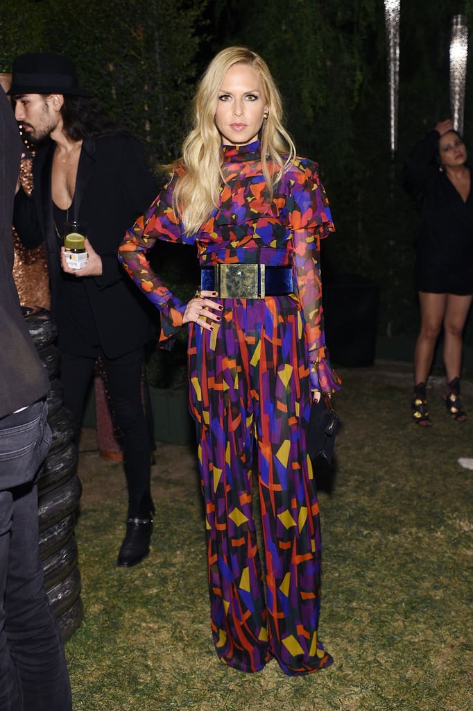 Rachel Zoe suited up in a bold multicolor look.