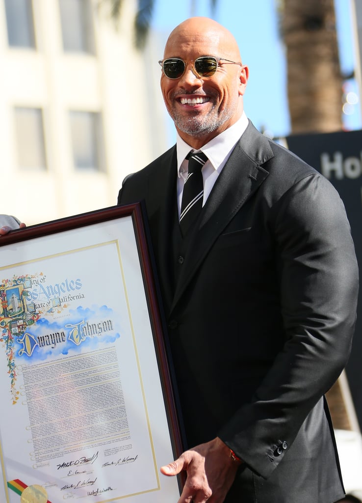 Dwayne Johnson and Family at Hollywood Walk of Fame Ceremony
