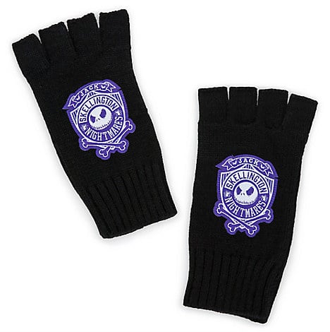 Jack Skellington Knit Fingerless Gloves
