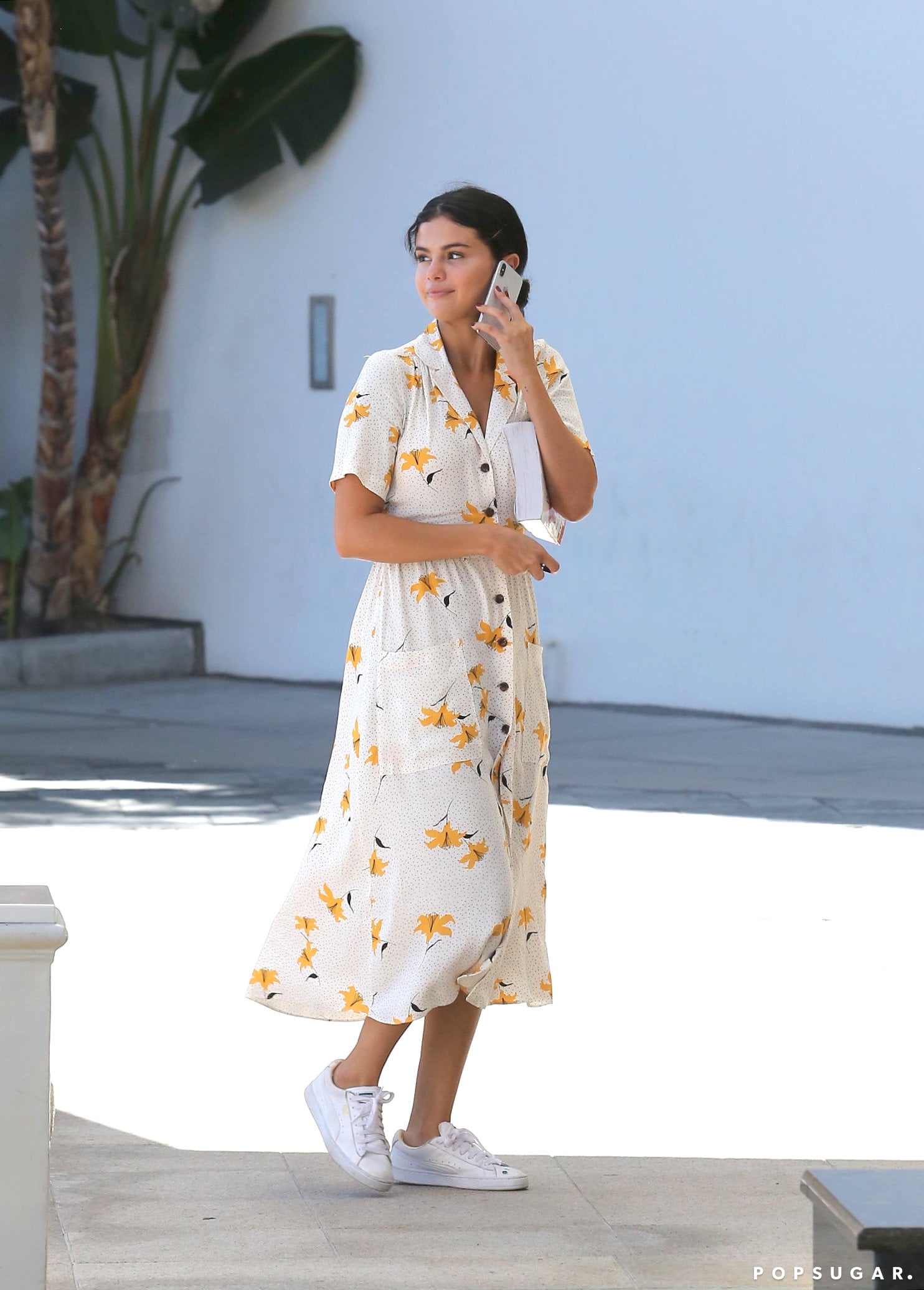 Selena Gomez Floral Shirt Dress ...