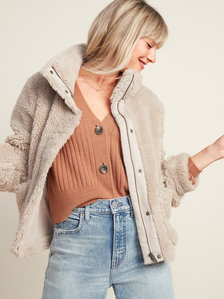 Old Navy Relaxed Cosy Sherpa Faux-Fur Jacket