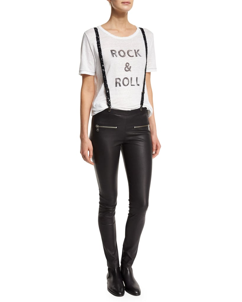 Zadig & Voltaire Sequin Suspenders, Noir ($100)