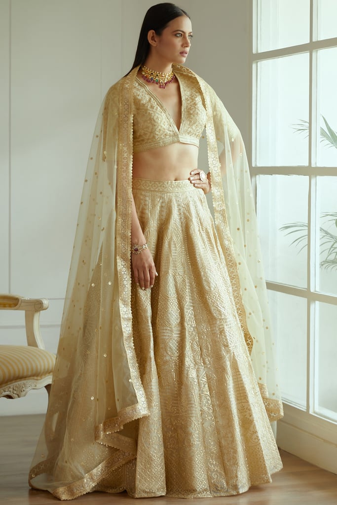 Studio Iris Gold Embroidered Lehenga Set