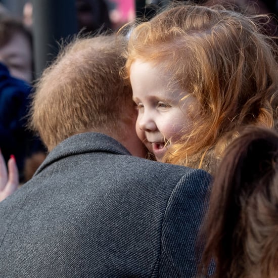 Prince Harry Hugging Girl With Ginger Sign January 2019