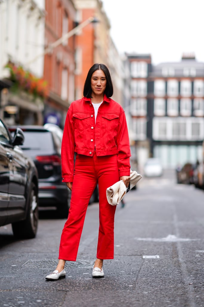 Try wearing flats with your Canadian tuxedo rather than clunky boots or heels. The look will feel as easy as a one-and-done jumpsuit.