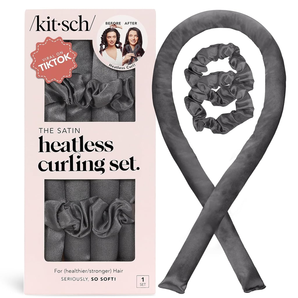 Kitsch Satin Heatless Curling Set ($14, originally $18)
This satin curling set proves that achieving voluminous curls doesn't have to involve heat. Just wrap your hair along the satin curling rod and use the scrunchies to keep hair in place. It's easy and comfortable to wear while you sleep. Best of all, it delivers bouncy, frizz-free curls.