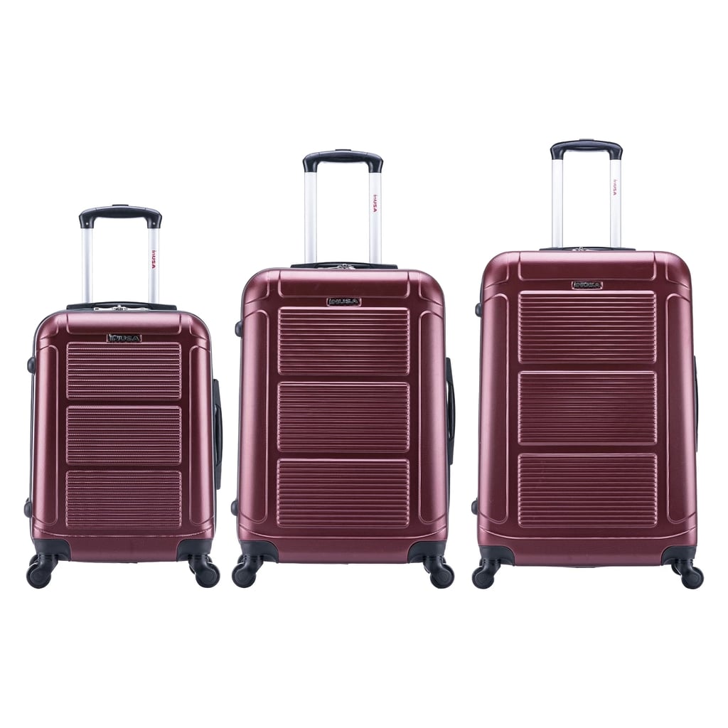 InUSA Pilot 3-Piece Hardside Spinner Luggage Set in Wine