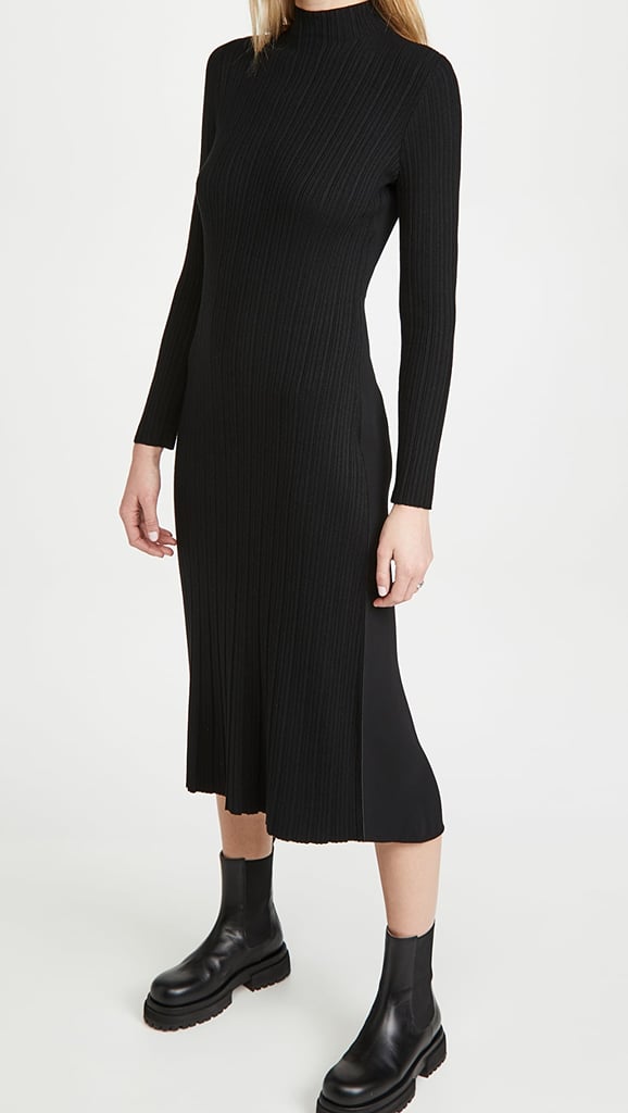 Vince Variegated Rib Turtleneck Dress