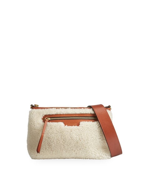 Isabel Marant Nessah Shearling Crossbody Clutch Bag