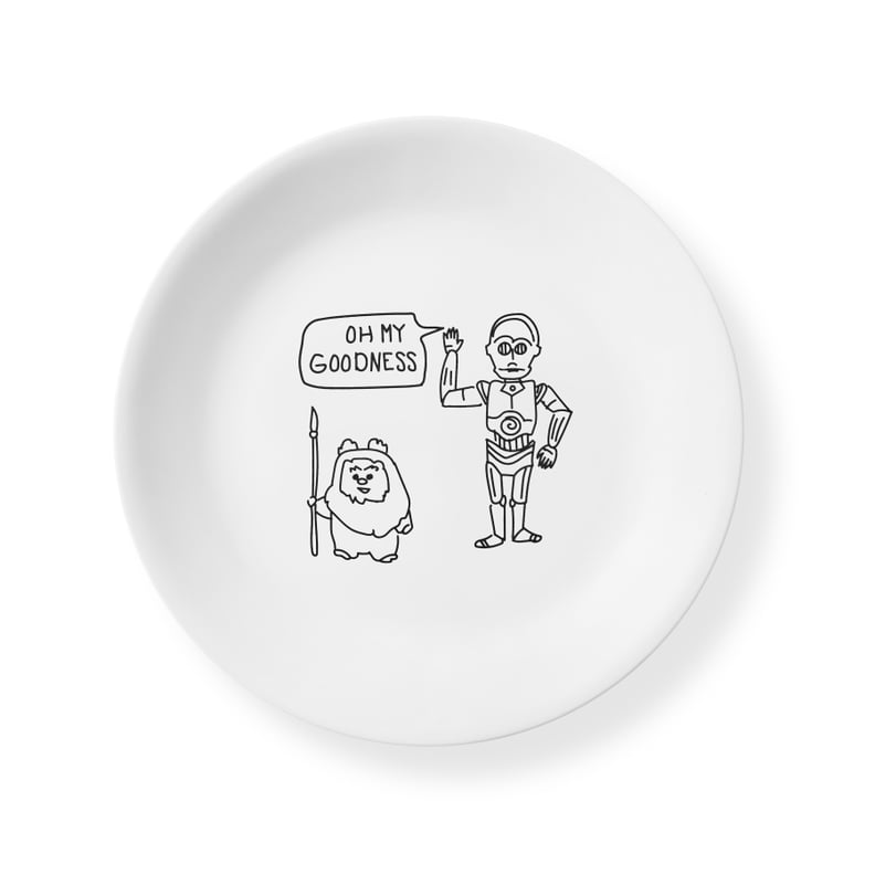 Corelle 8.5" Salad Plate: Star Wars — Ewok/C-3PO