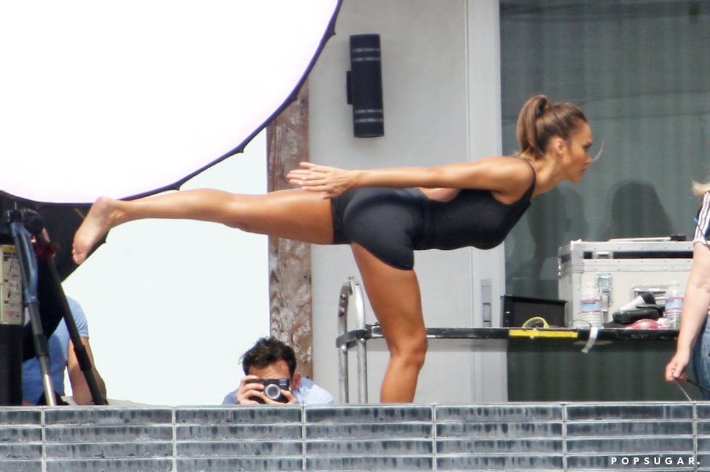 Jessica Alba Doing Yoga
