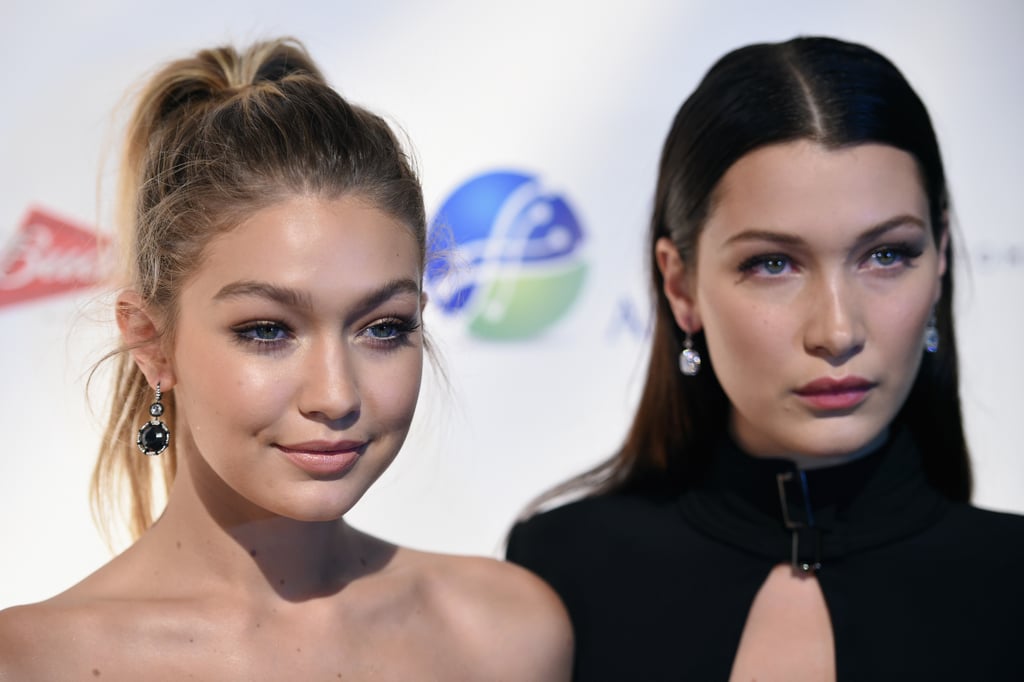 Gigi and Bella showed off their shimmering jewels on the carpet.