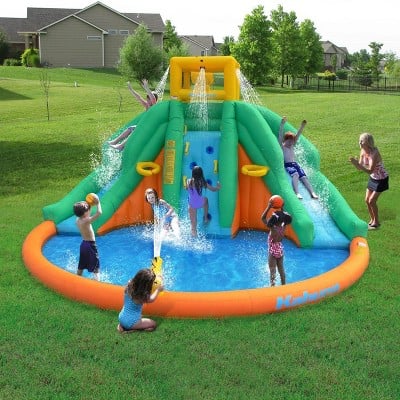 Kahuna Twin Peaks Kids Inflatable Splash Water Slide Park