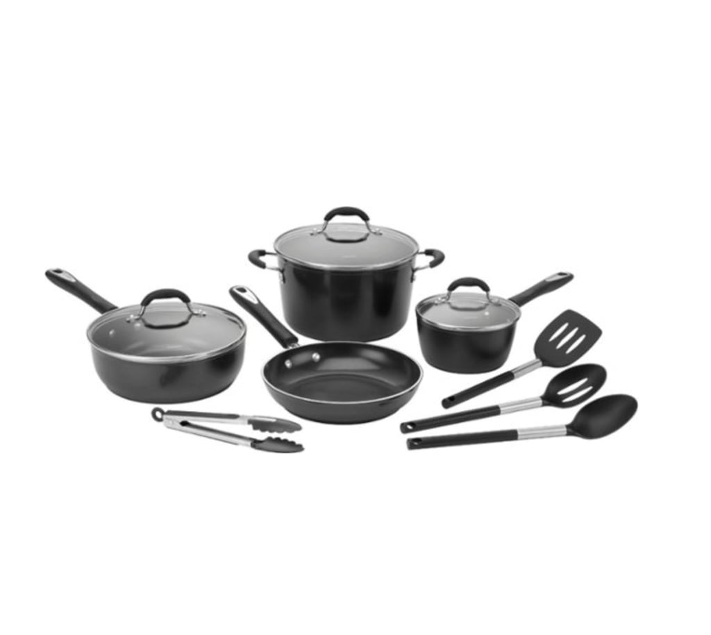 Cuisinart P59BC-11BK 11-Piece Cookware Set ($100, originally $200)
We can never turn down a good deal when we see one, which is precisely why this sleek cookware set is sitting in our digital shopping carts as we speak. The 11-piece bundle comes with everything you'll need to complete your kitchen set, and — even better — it's now $100 off.