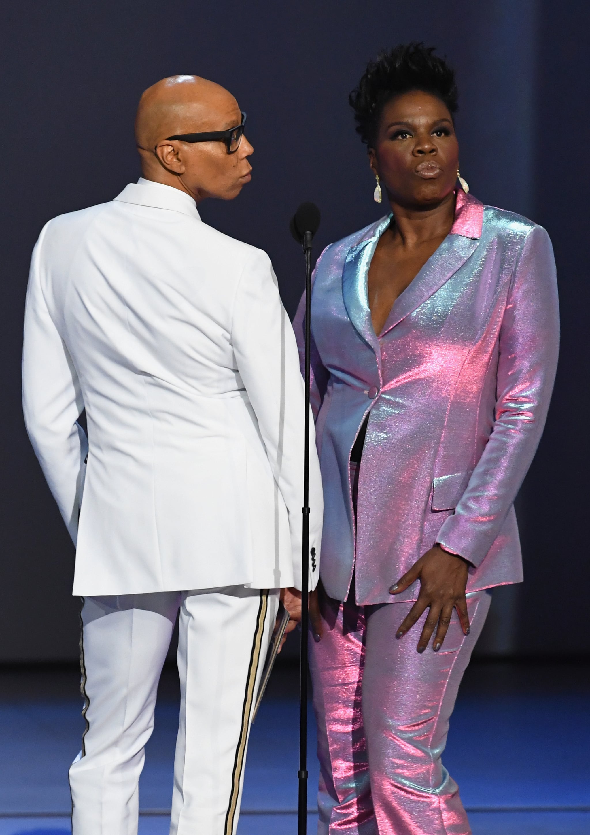 RuPaul and Leslie Jones at the 2018 Emmy Awards