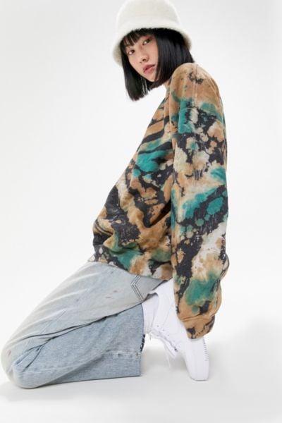 Urban Renewal Vintage Splatter Tie-Dye Crew Neck Sweatshirt