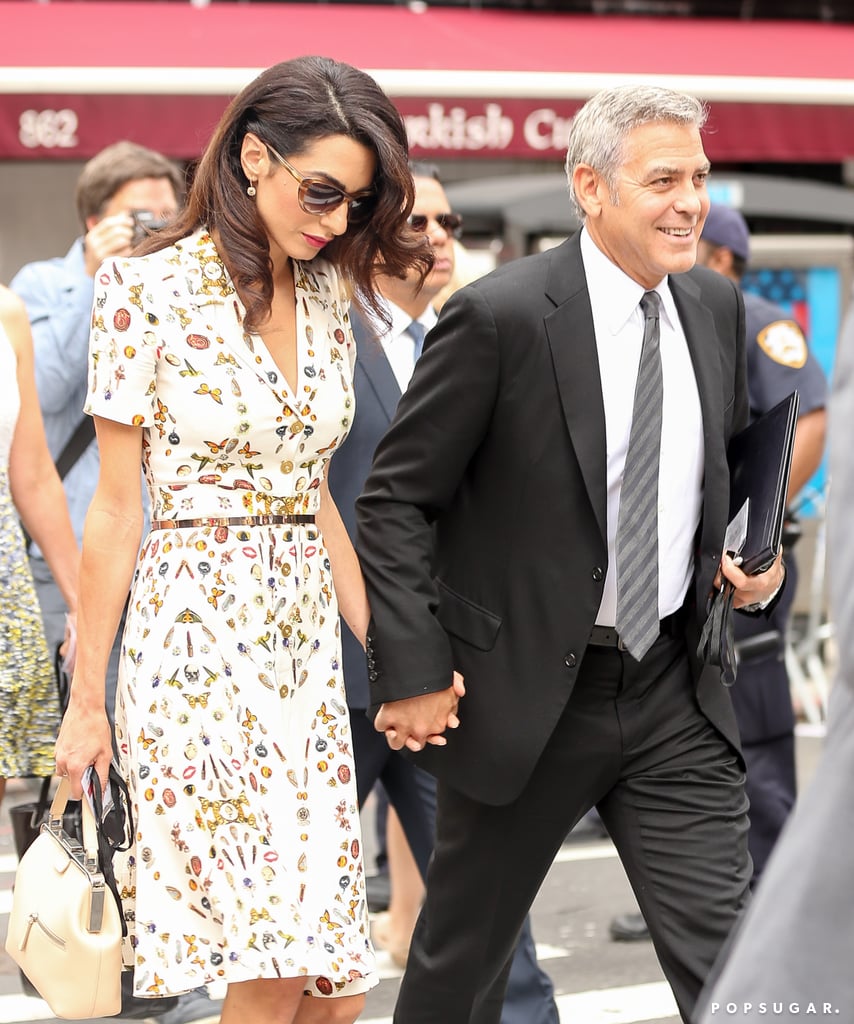 George and Amal Clooney Holding Hands in NYC September 2016