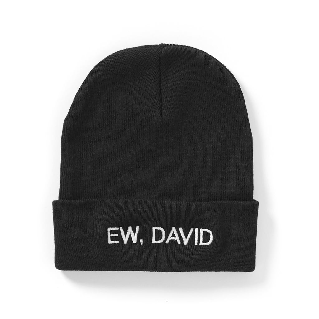 "Ew, David" Embroidered Knit Beanie