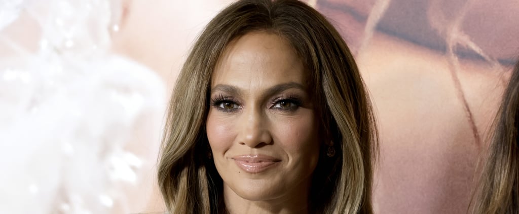 Jennifer Lopez's Neutral French Manicure With Rhinestones