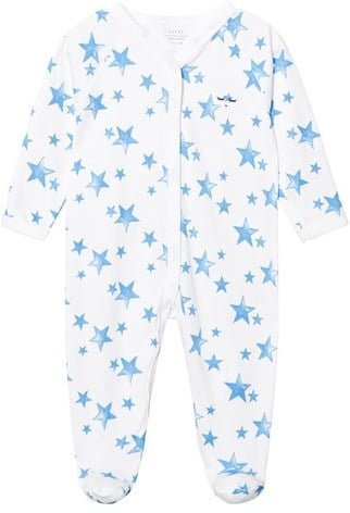 Livly Neon Blue Stars Simplicity Footie Babygrow ($47)