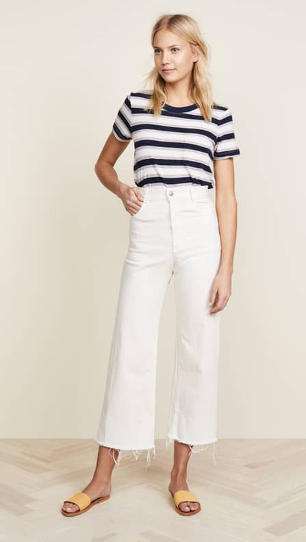 Womens cropped white jeans sales