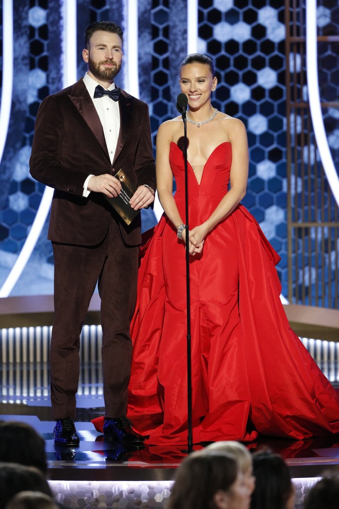 Chris Evans and Scarlett Johansson at the 2020 Golden Globes