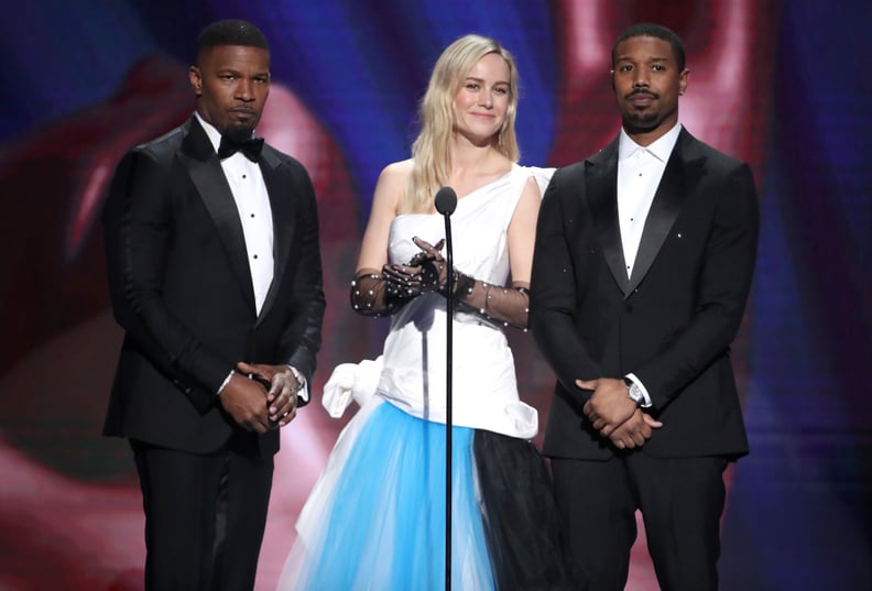 Jamie Foxx, Brie Larson, and Michael B. Jordan at the 2020 NAACP Image Awards