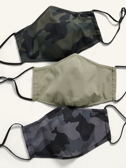 Old Navy Active Face Masks 3-Pack (with Ear Adjuster, Nose Wire and Laundry Bag) — Camo to the Core