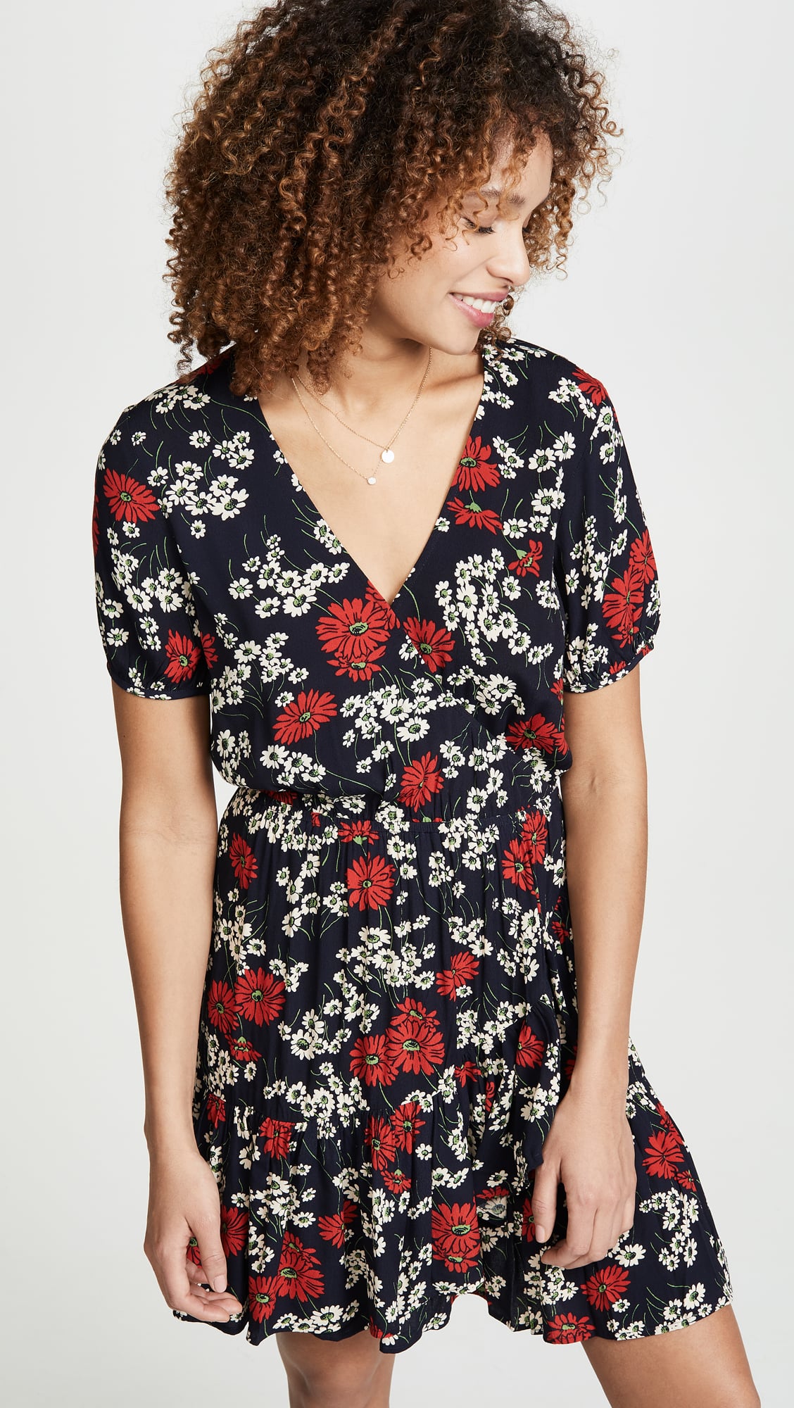 madewell bianca ruffle wrap dress