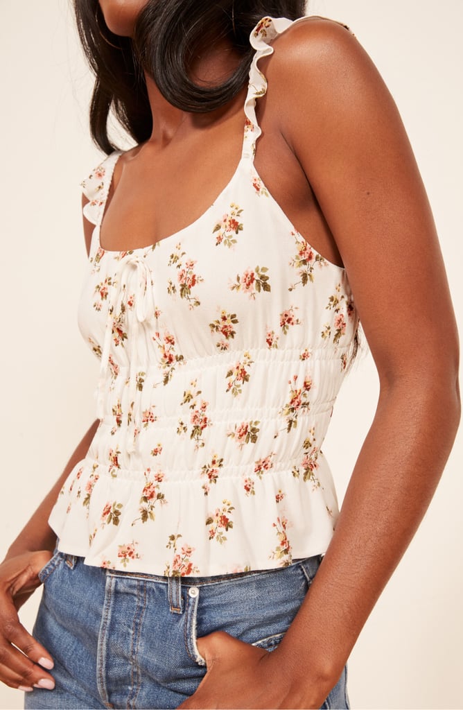 Reformation Aurora Ruffle Strap Top