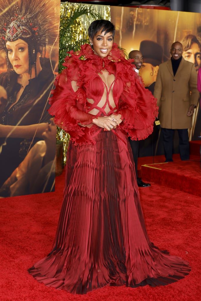 Kelly Rowland Wears 3D Red Cutout Dress to Babylon Premiere