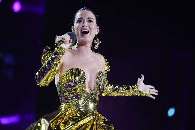 Katy Perry Stuns in Gold Dress at King's Coronation Concert | PS Fashion