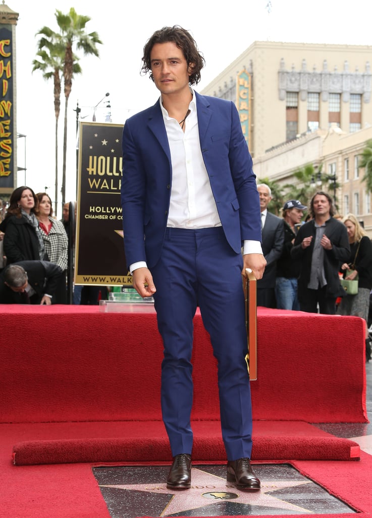 Orlando Bloom and Flynn at the Hollywood Walk of Fame