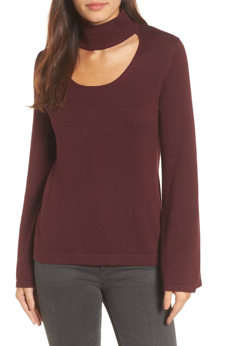 Vince Camuto Bell Sleeve Choker Neck Sweater