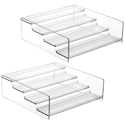mDesign Plastic Bathroom Medicine Organiser, 4 Level Shelf, 2 Pack