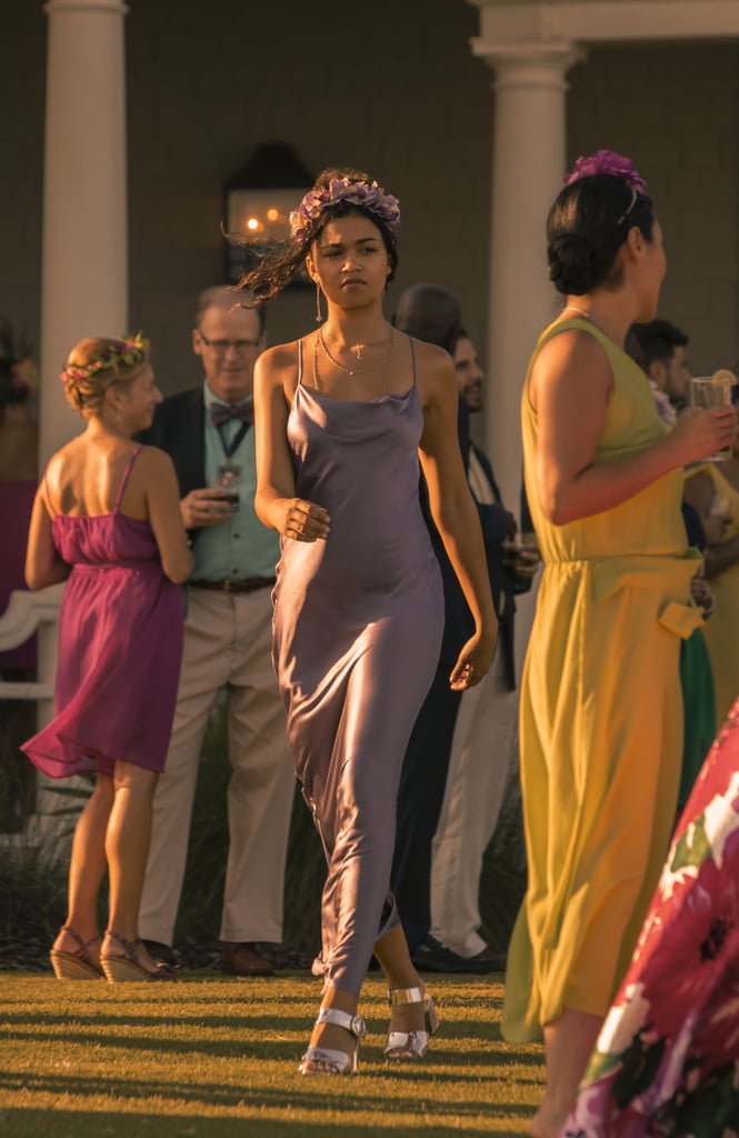 Kiara's Purple Silk Dress on "Outer Banks" Season 1